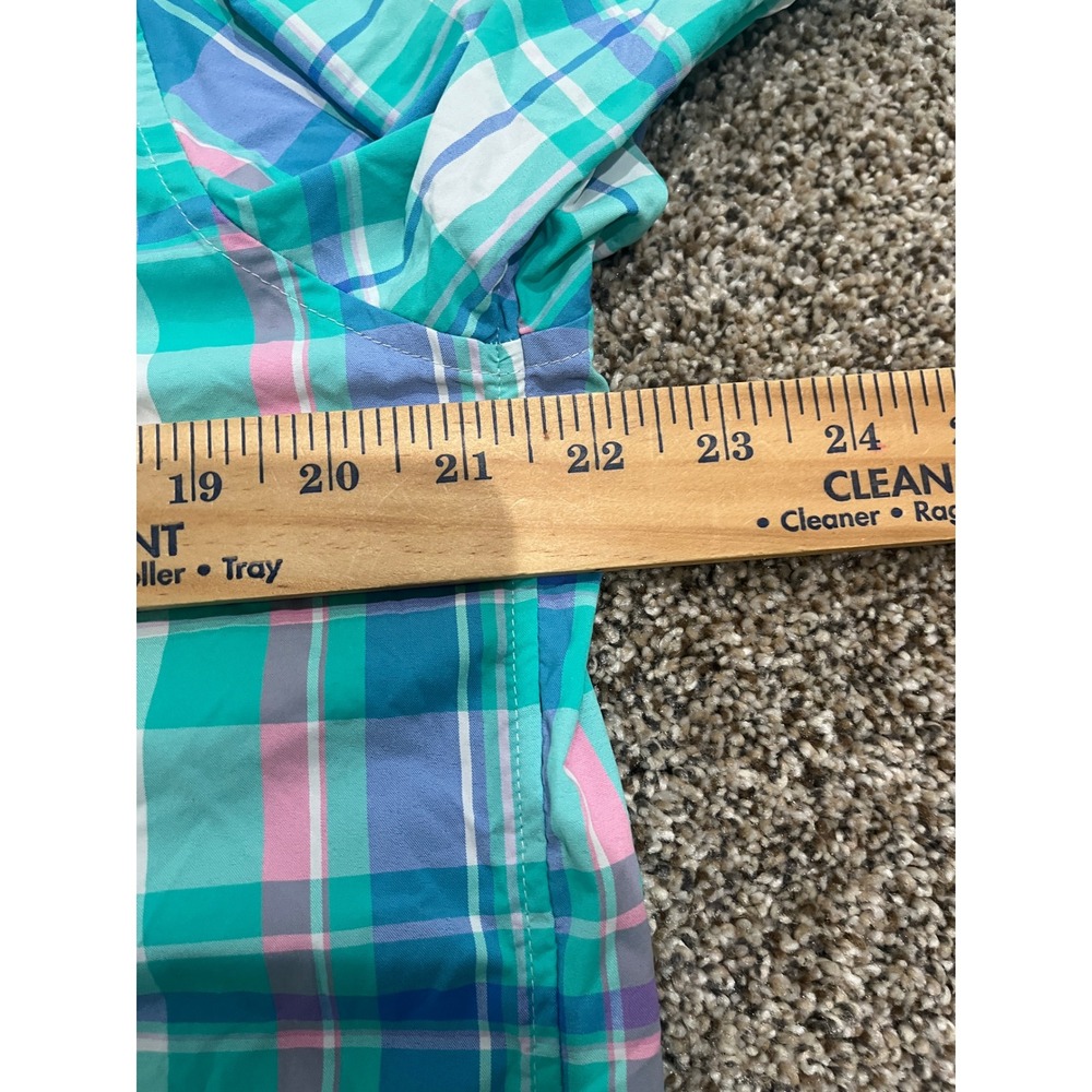 Vineyard Vines OTG Performance Plaid Button Down Shirt Mens Medium Green Blue - Picture 4 of 5